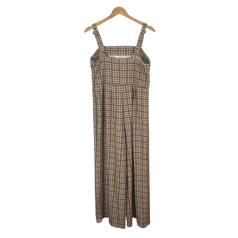 SHEIN CURVE Mod Plaid Wide Leg Jumpsuit - Picture 3 of 6